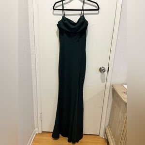 Windsor small emerald long dress with thigh slit